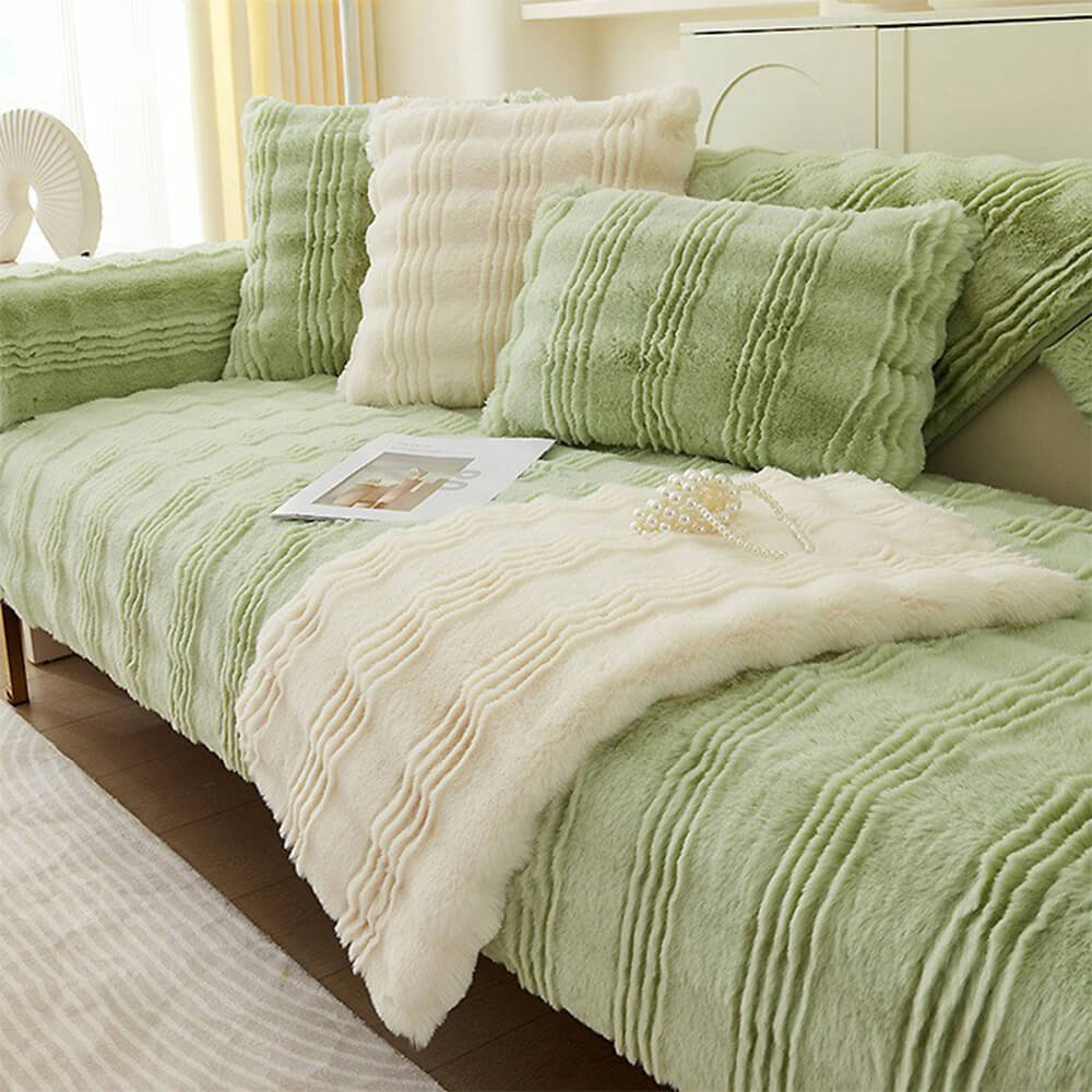 Cubierta moderna y cómoda con el sofá antideslizante de la piel del conejo