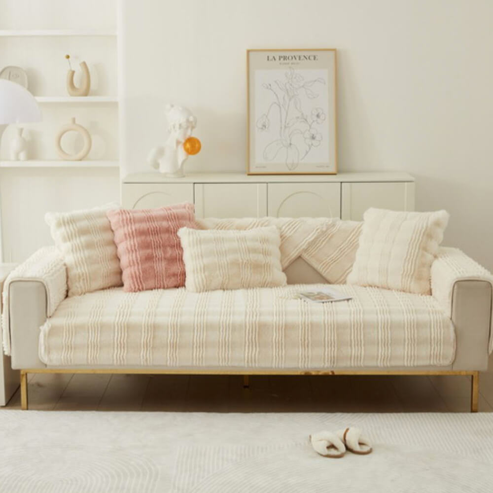 Cubierta moderna y cómoda con el sofá antideslizante de la piel del conejo