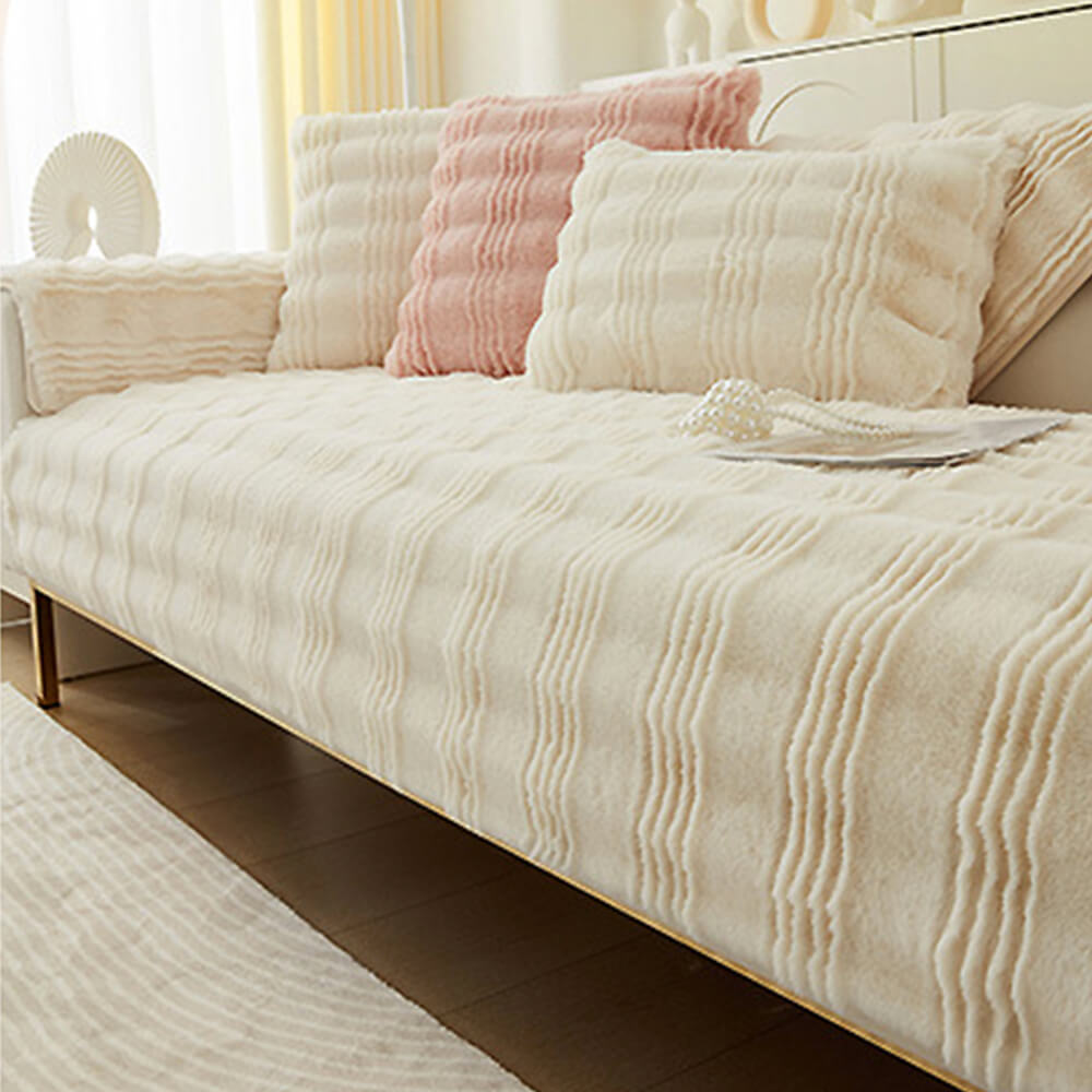 Cubierta moderna y cómoda con el sofá antideslizante de la piel del conejo