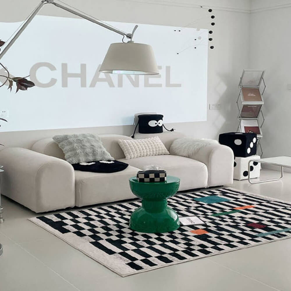 Tapis de salon minimaliste moderne, tapis doux et élégant