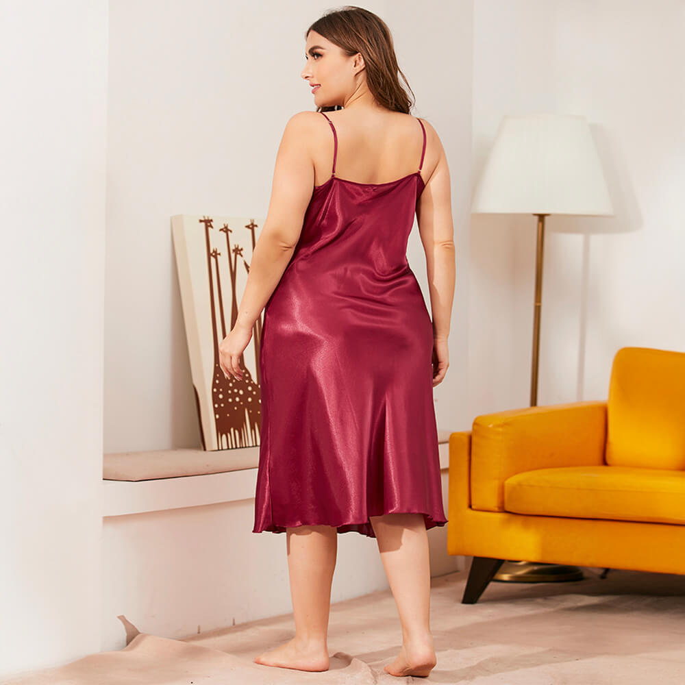 Camisón de seda de lujo de lujo de las mujeres suaves y suaves
