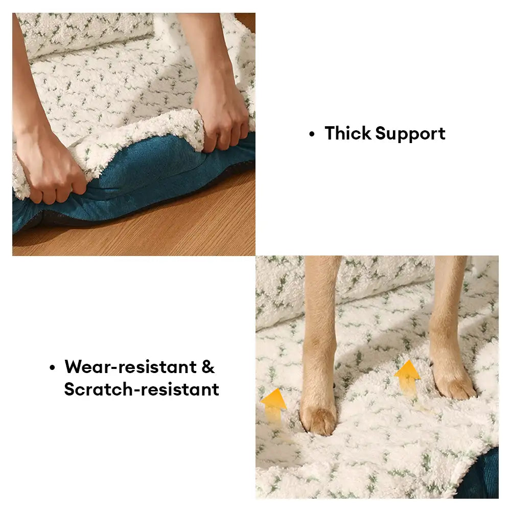 Plush Contrast Jacquard Neck Support Fashion Pet Bed