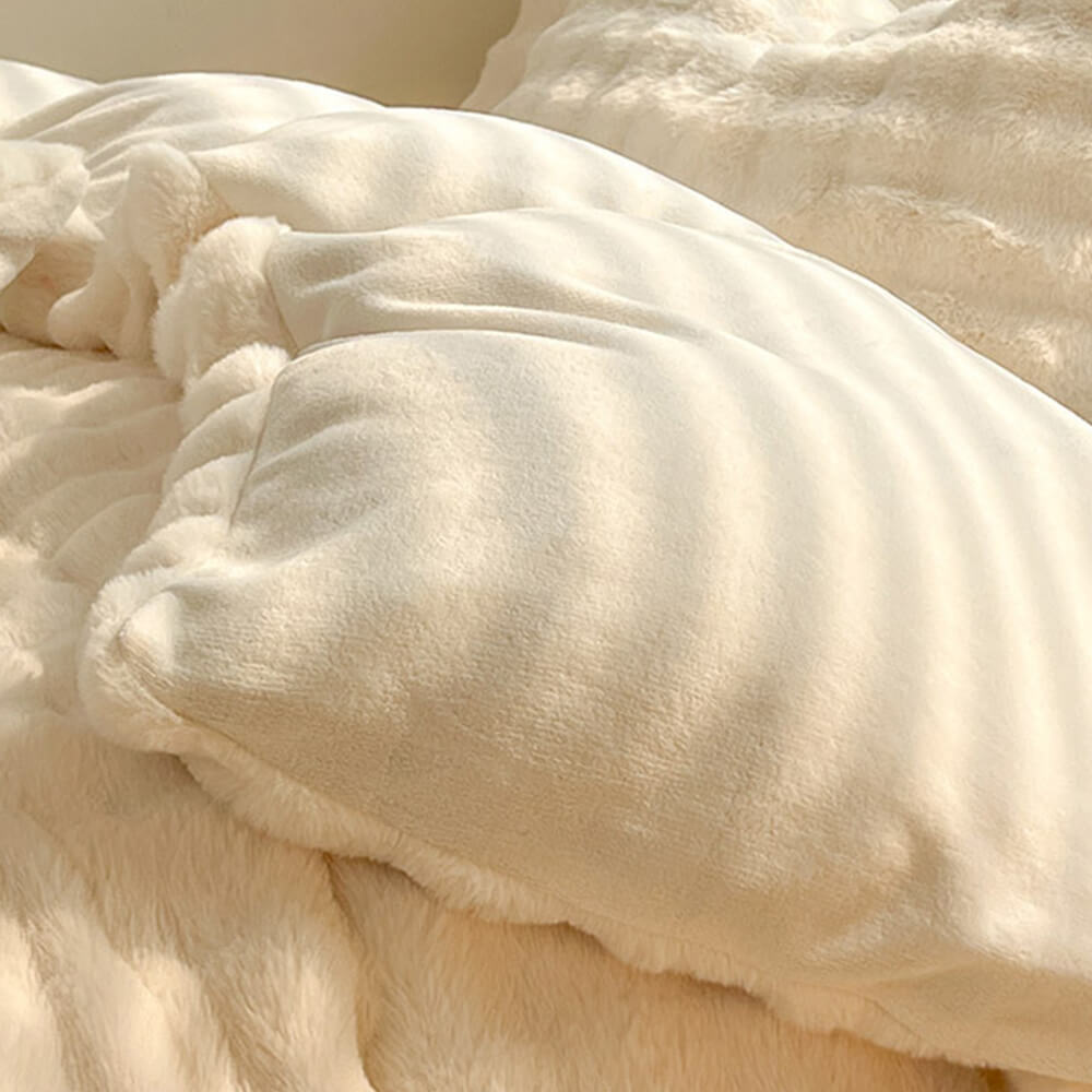 Confort hinchado Faux Faux Rabbit Fur Sedes de cama de piel