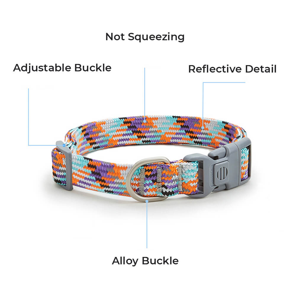 Weave reflectante Ajustable El collar y correa de perros antiadronizando