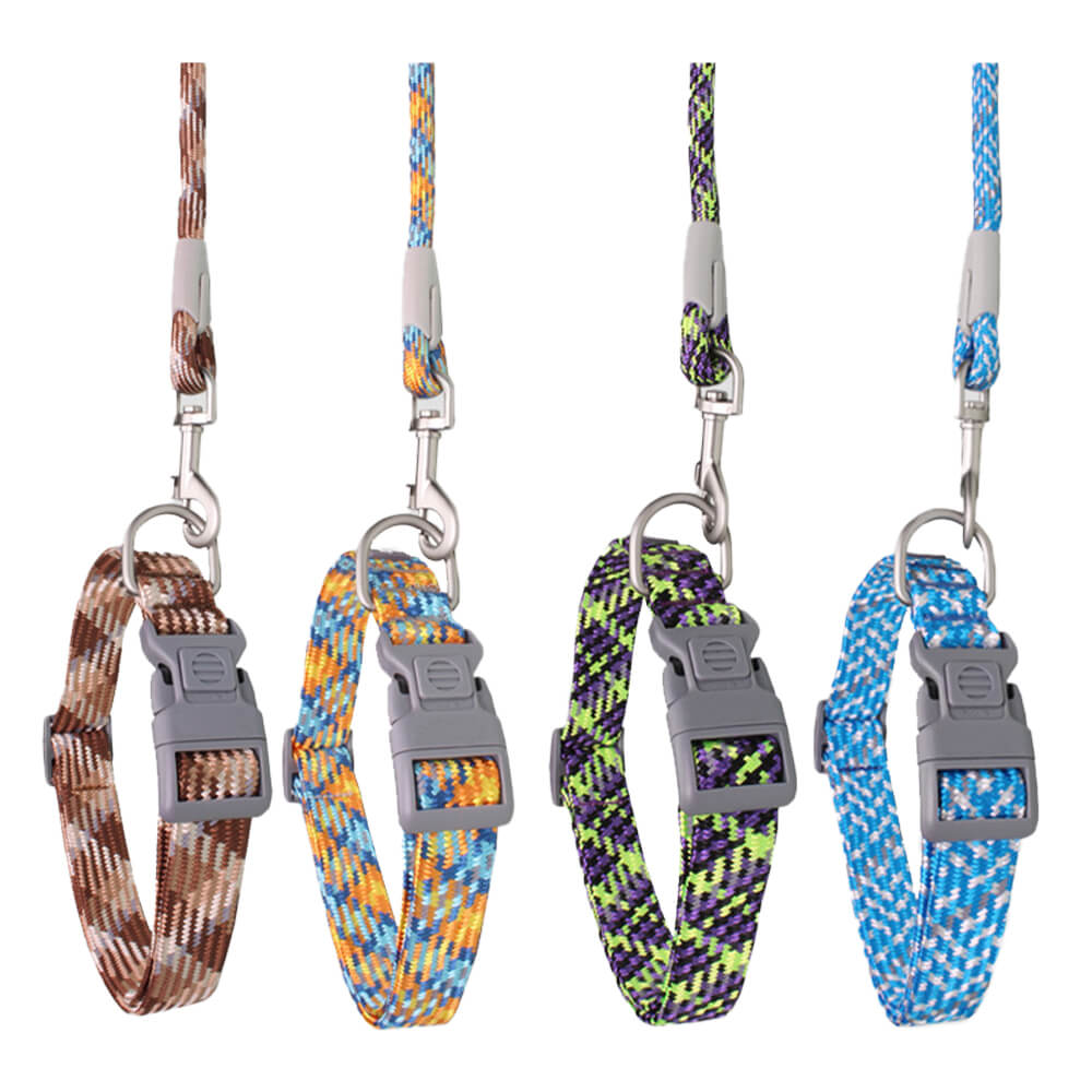 Weave reflectante Ajustable El collar y correa de perros antiadronizando