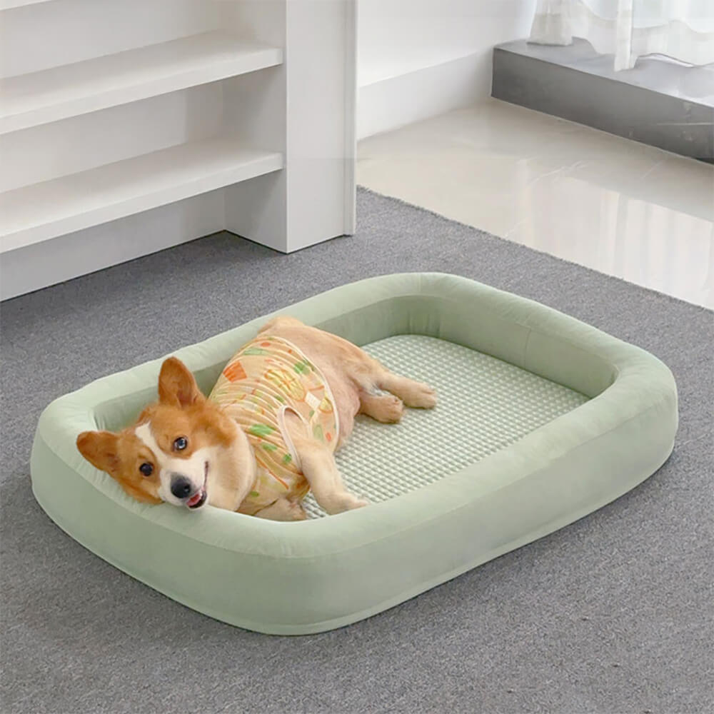 Cama para perros ovalado para toda la temporada de lavable para enfriamiento de enfriamiento suave