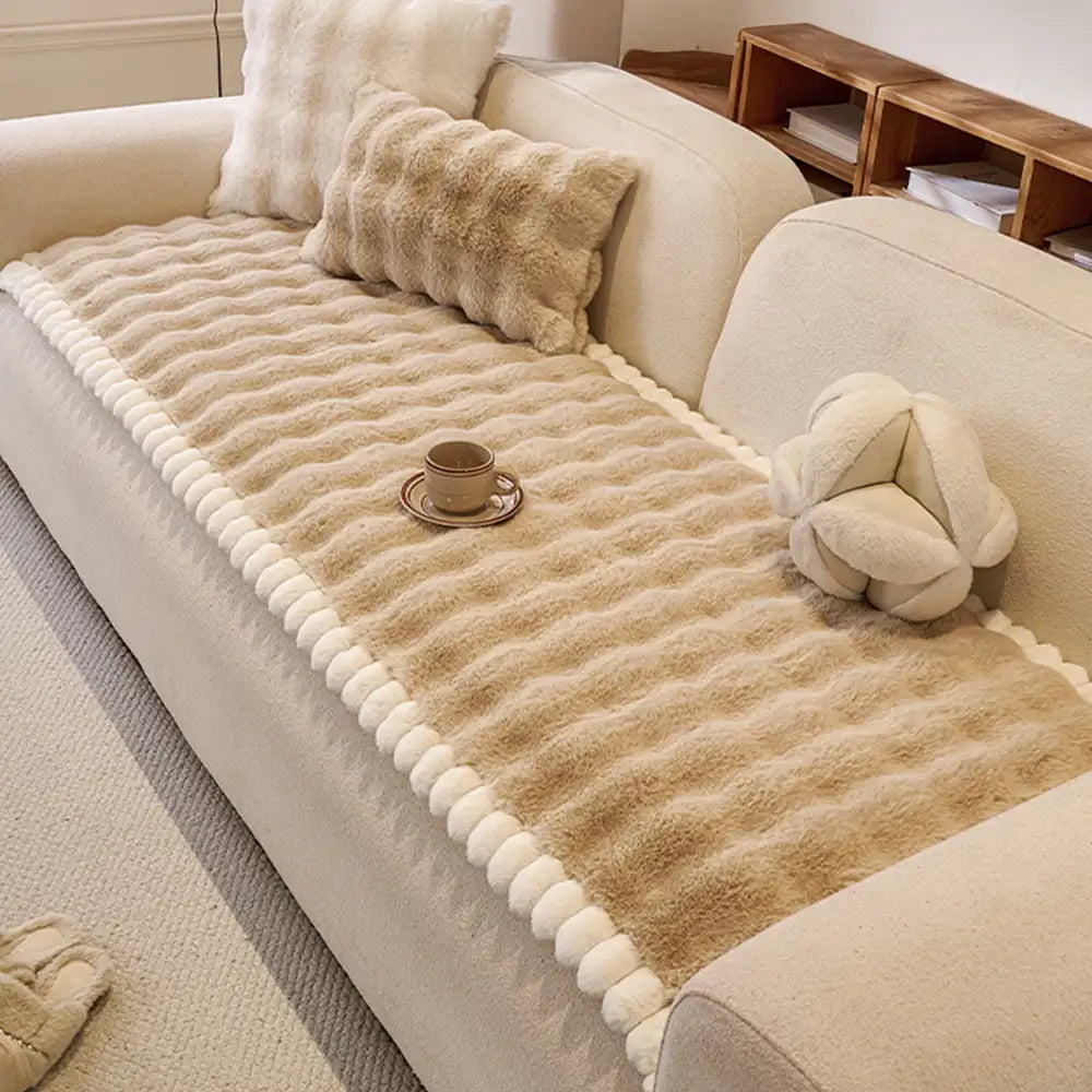 Herringbone chenille elegante decoración de sofá transpirable cubierta de sofá sin deslizamiento