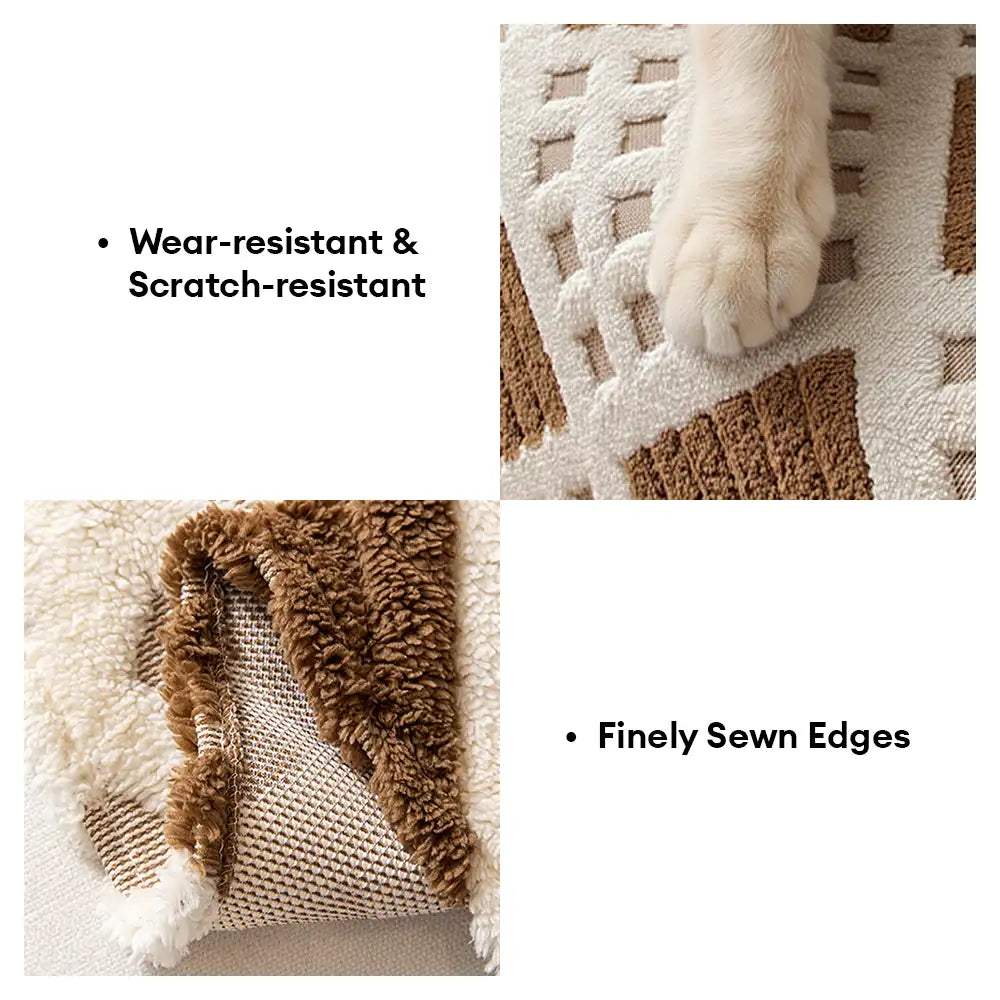 Thickened Plush Diamond Jacquard Sofa Scratch-Resistant Couch Cover