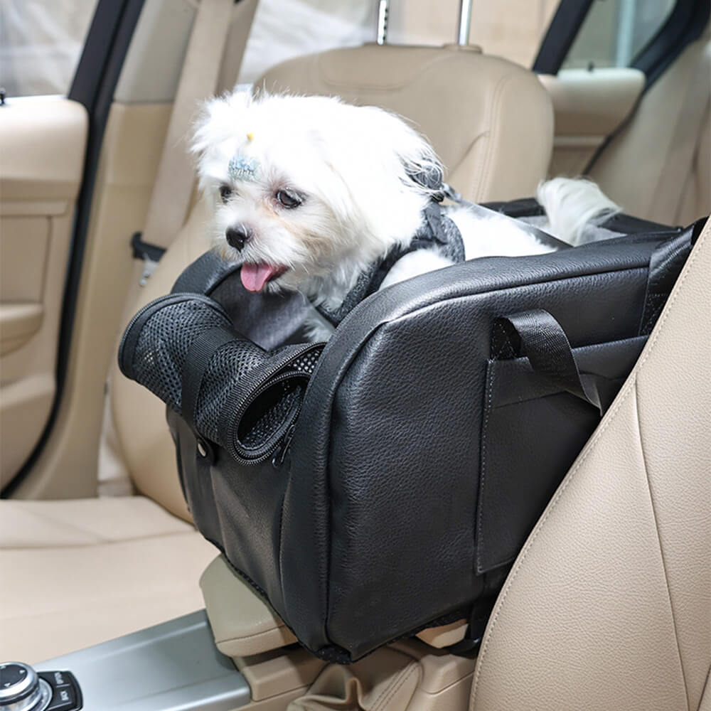 Seguridad de viaje Alegable Elevado Centro de asiento para perros Consola central para perros pequeños