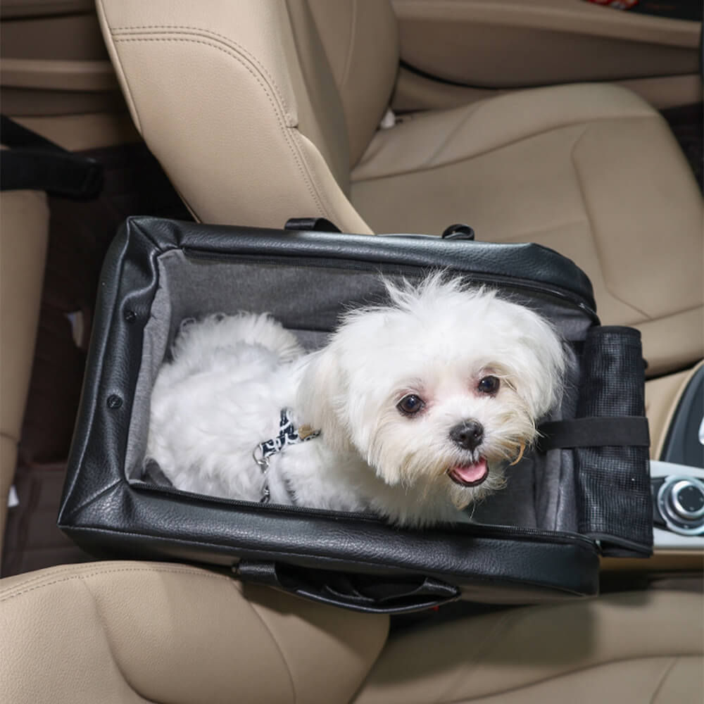 Seguridad de viaje Alegable Elevado Centro de asiento para perros Consola central para perros pequeños