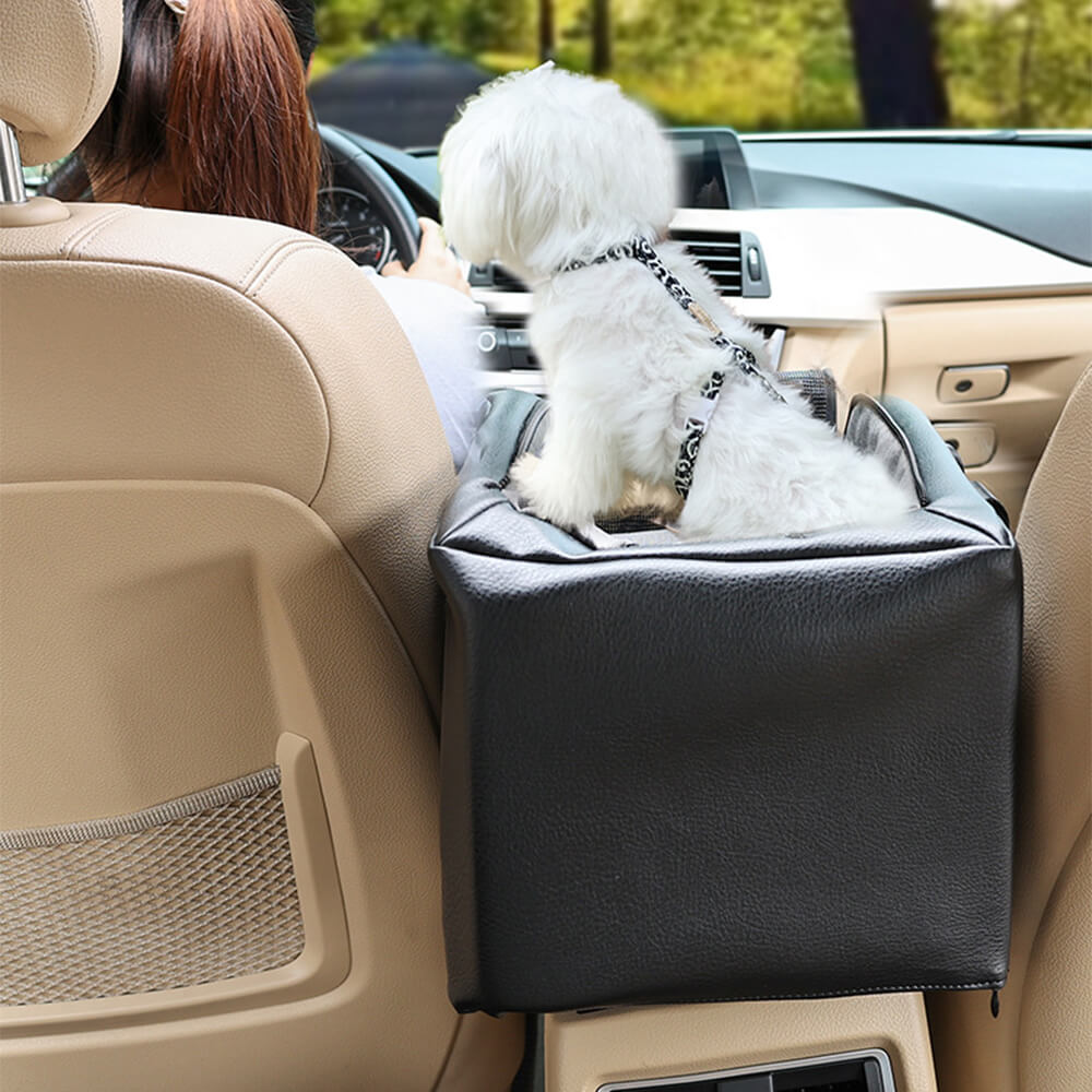Seguridad de viaje Alegable Elevado Centro de asiento para perros Consola central para perros pequeños
