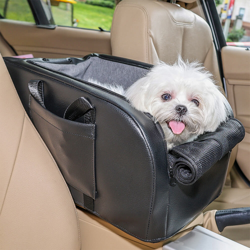 Seguridad de viaje Alegable Elevado Centro de asiento para perros Consola central para perros pequeños