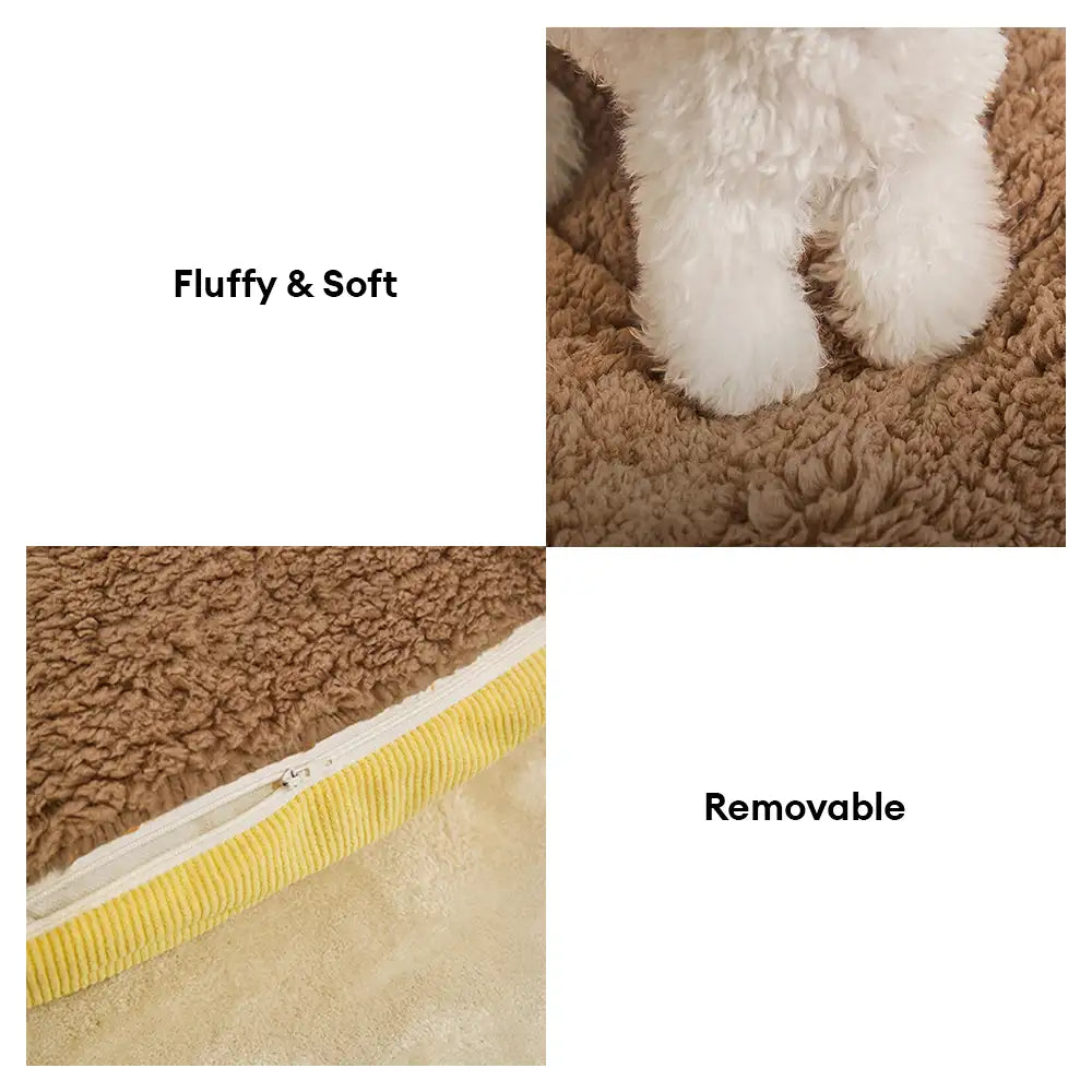 Vintage Plaid Cozy Plush Warm Foldable Cat Cave Dog House