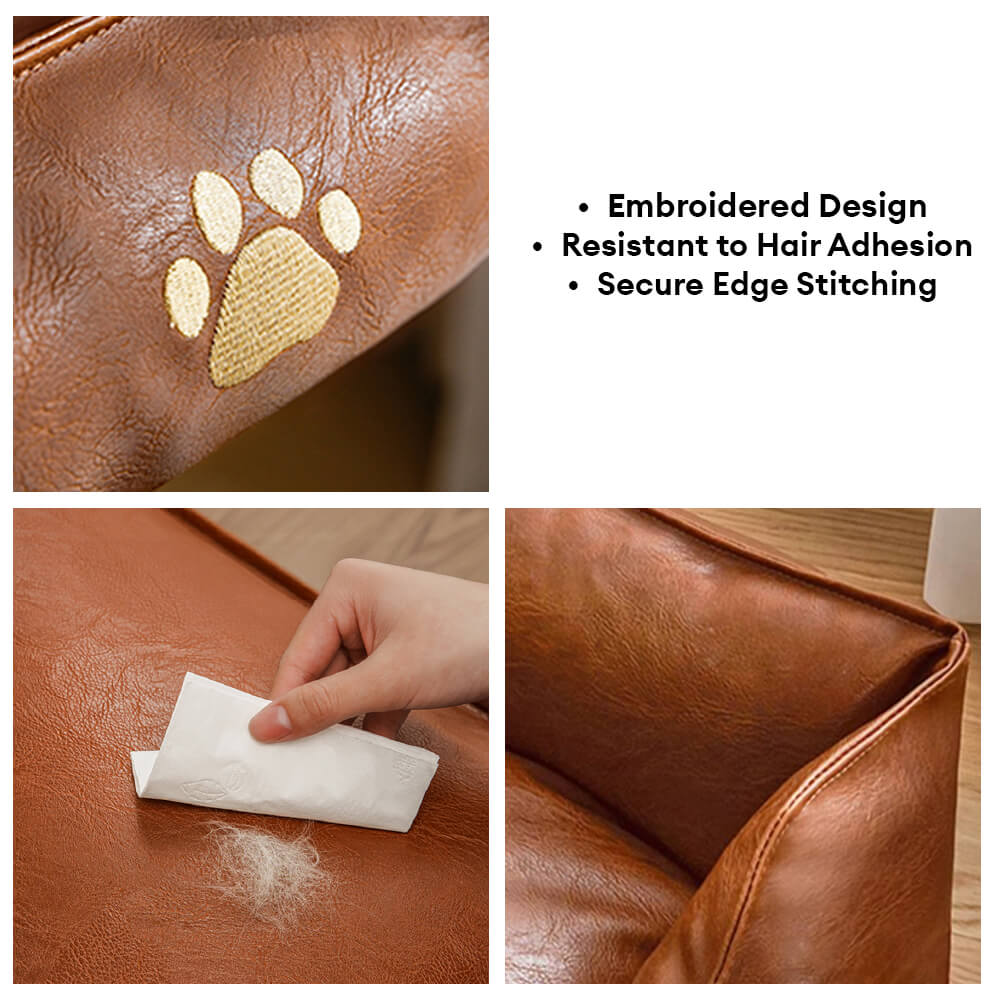 Cama de perros extraíbles de perros extraíbles de cuero de lujo de cuero impermeable