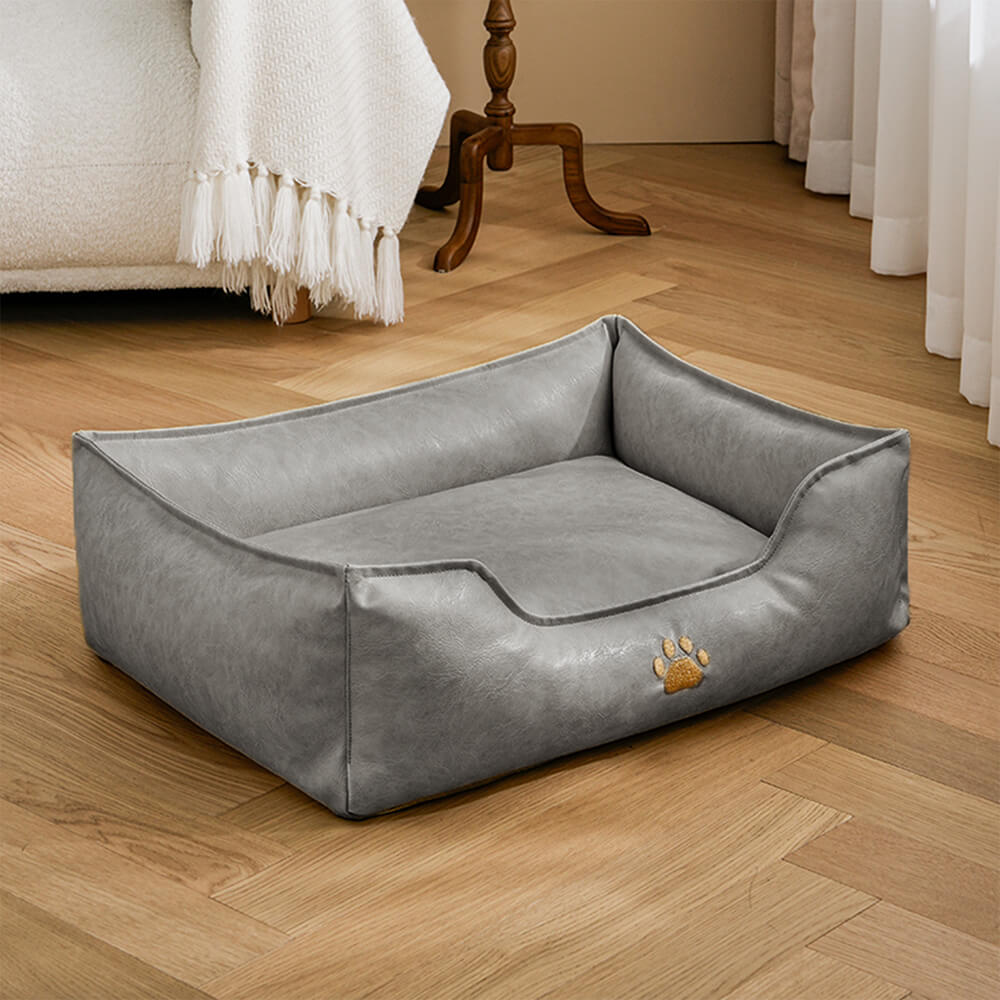 Cama de perros extraíbles de perros extraíbles de cuero de lujo de cuero impermeable