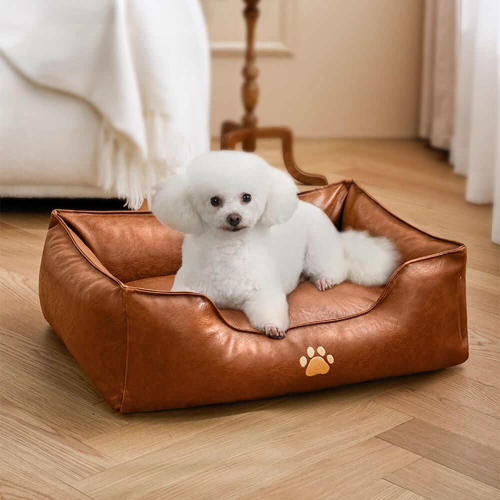 Cama de perros extraíbles de perros extraíbles de cuero de lujo de cuero impermeable