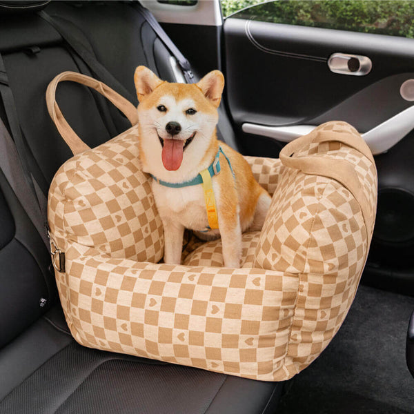 Cama de assento de carro para cachorro e cachorrinho de segurança para viagens - Primeira classe