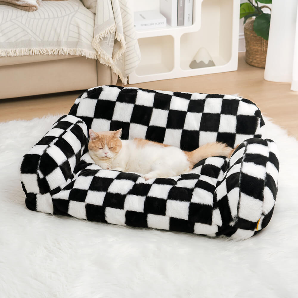 Vintage Leisure Diamond Dog & Cat Sofa Bed - FUNNYFUZZY