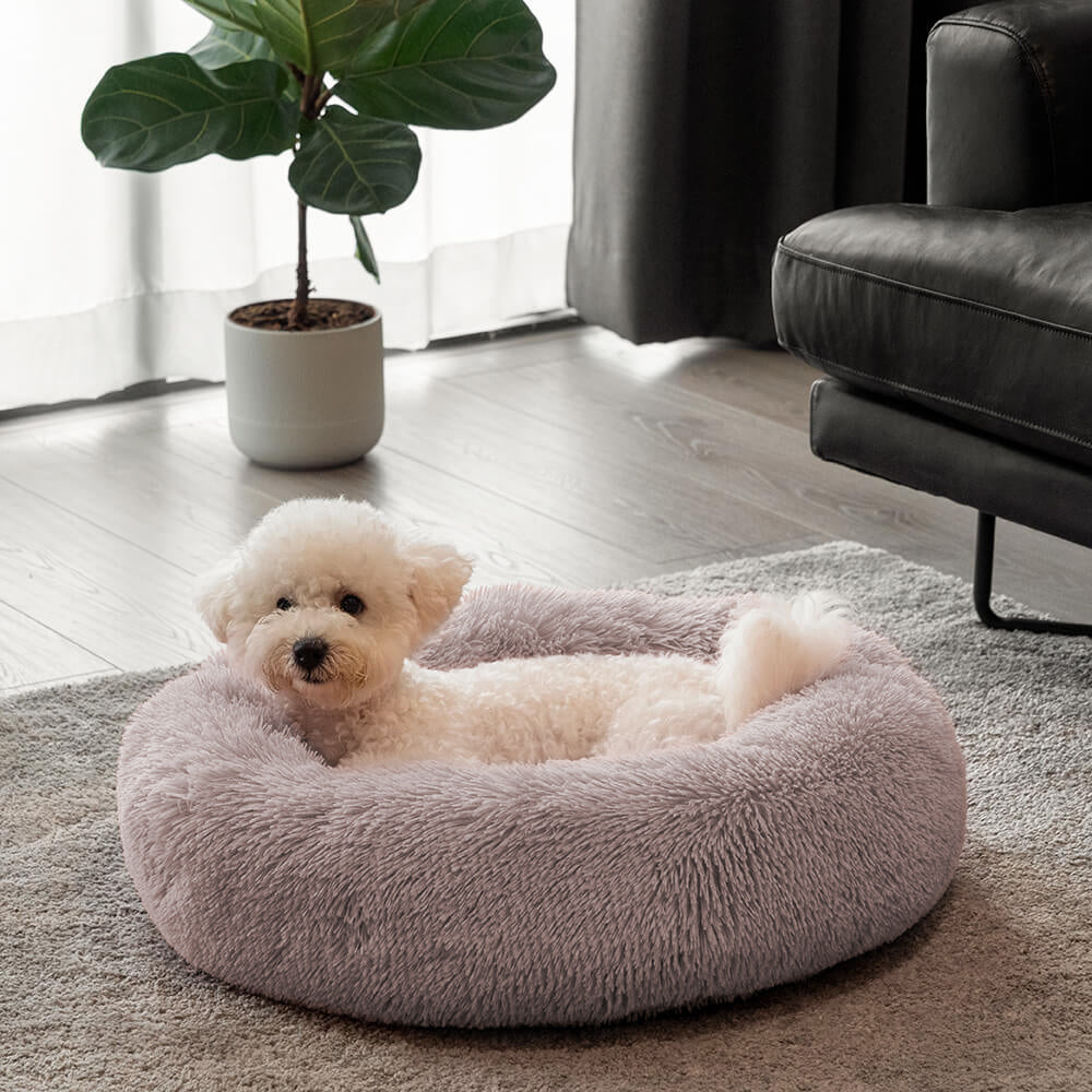 Fuzzy Round Fluffy Dog Bed - FUNNYFUZZY