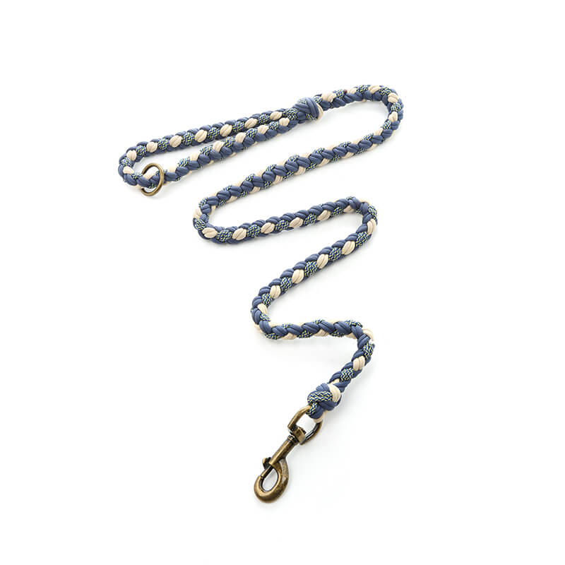 Collar de perros anti-Pull de cuero tejido a mano y set de correa