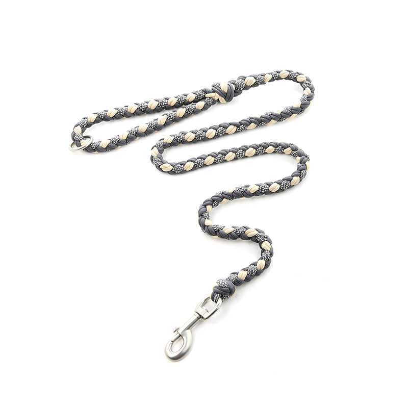 Collar de perros anti-Pull de cuero tejido a mano y set de correa