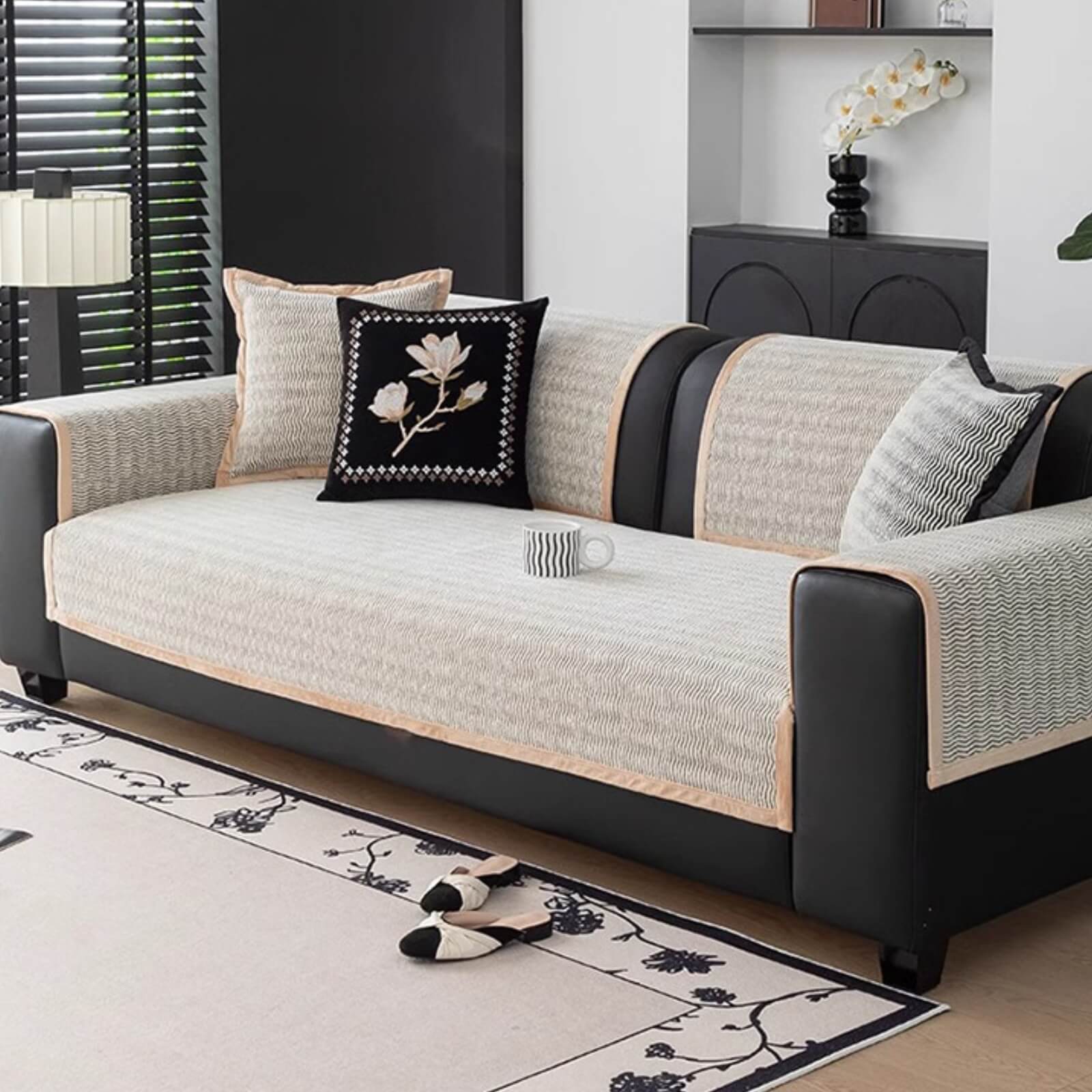 Ligera de lujo Chenille Babata transpirable Tapa del sofá sin deslizamiento resistente a los rasguños