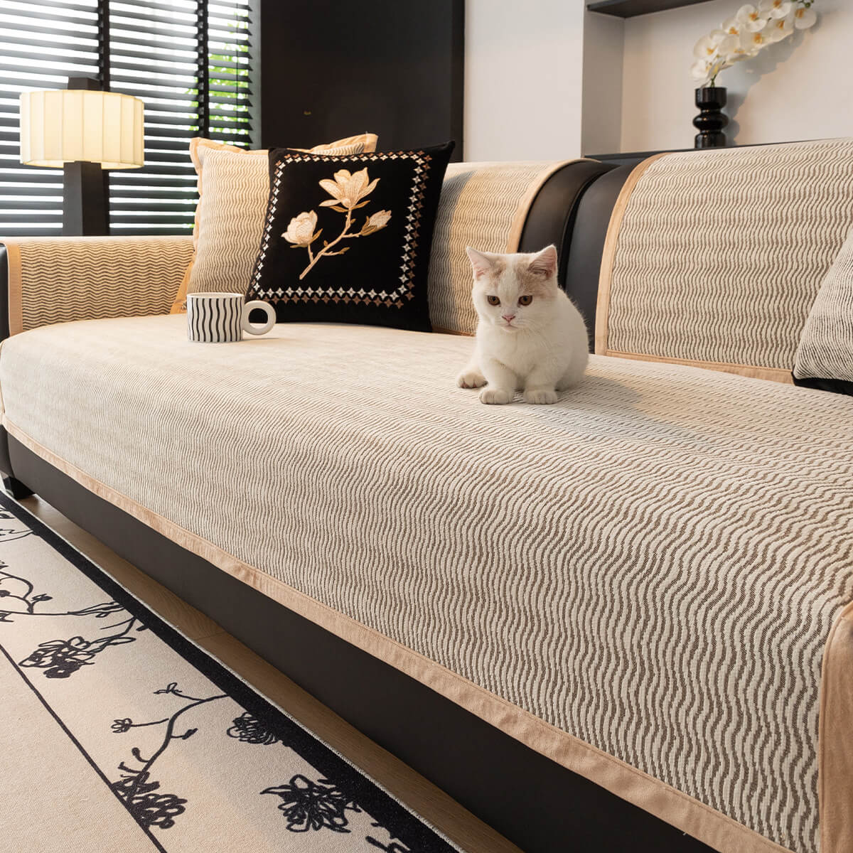 Ligera de lujo Chenille Babata transpirable Tapa del sofá sin deslizamiento resistente a los rasguños