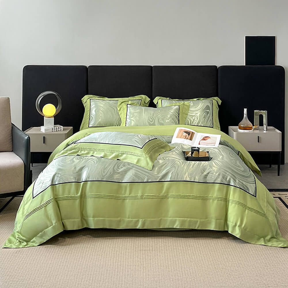 Luxurious Yarn-Count Jacquard Duvet Cover Bed Sheet Set