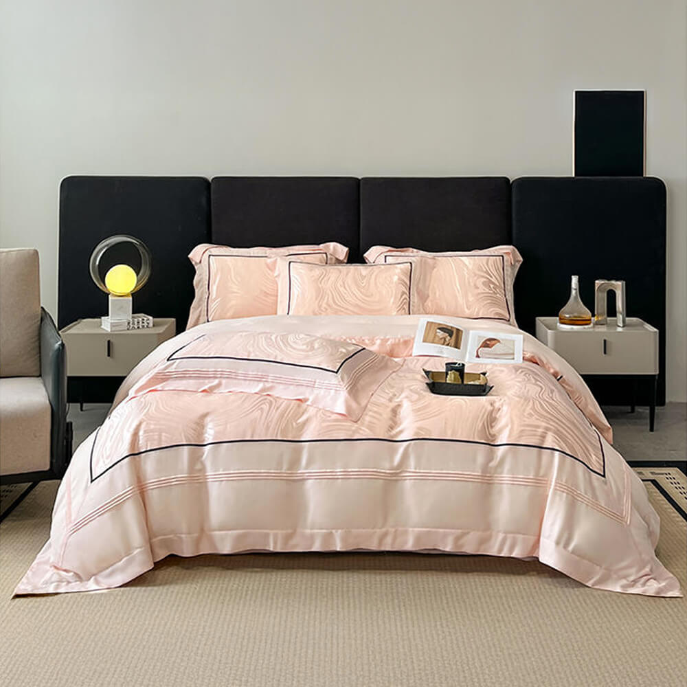 Luxurious Yarn-Count Jacquard Duvet Cover Bed Sheet Set