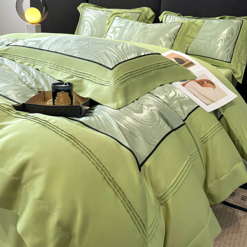 Luxurious Yarn-Count Jacquard Duvet Cover Bed Sheet Set