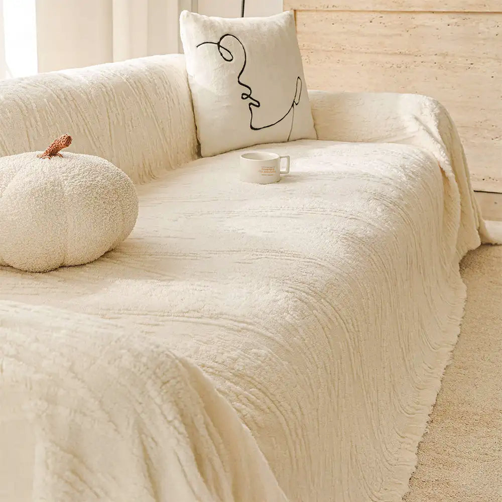 Luxury Nordic Jacquard Fleece Thickened Anti-Scratch Couch Cover