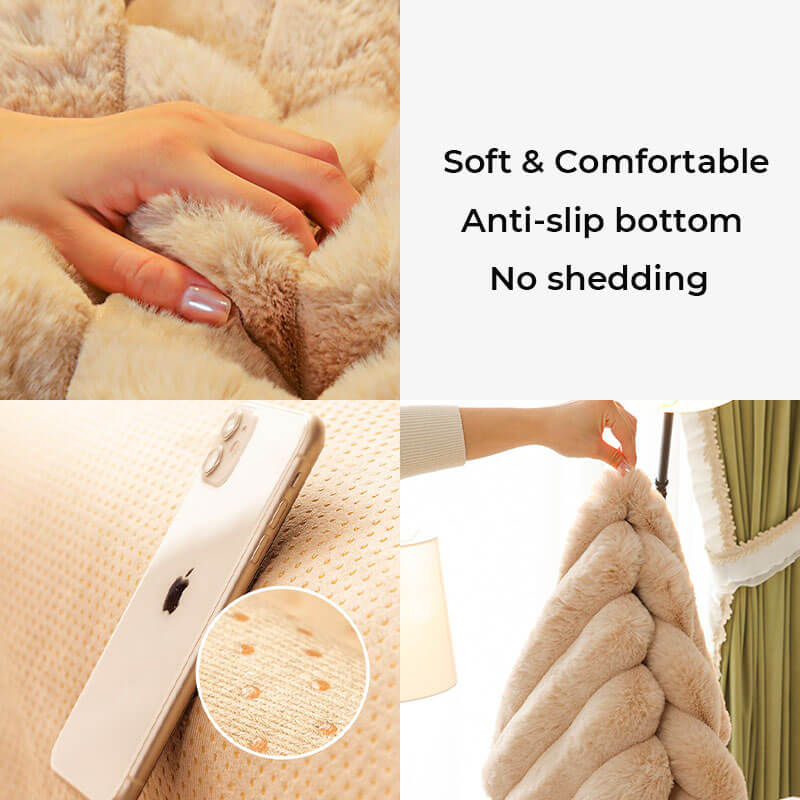 Cubierta de sofá sin deslizamiento de peluche en espesas a rayas