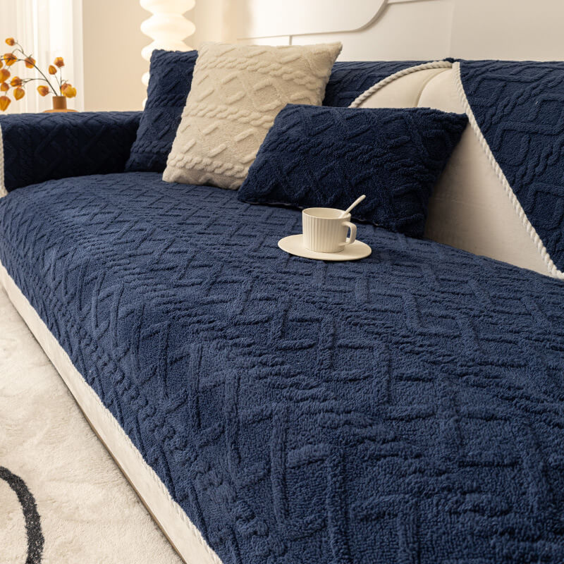 Verdickter, weicher Plüsch-Sofaschutz, Dekoration, Couchbezug