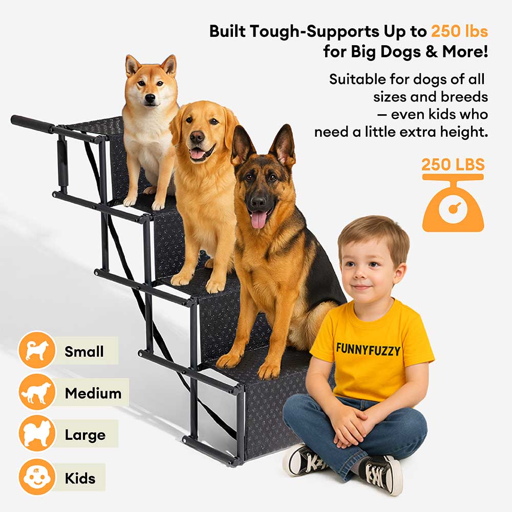 Viaje Portable Plegado de 4 pasos Cuerdad de coche para perros sin deslizamiento