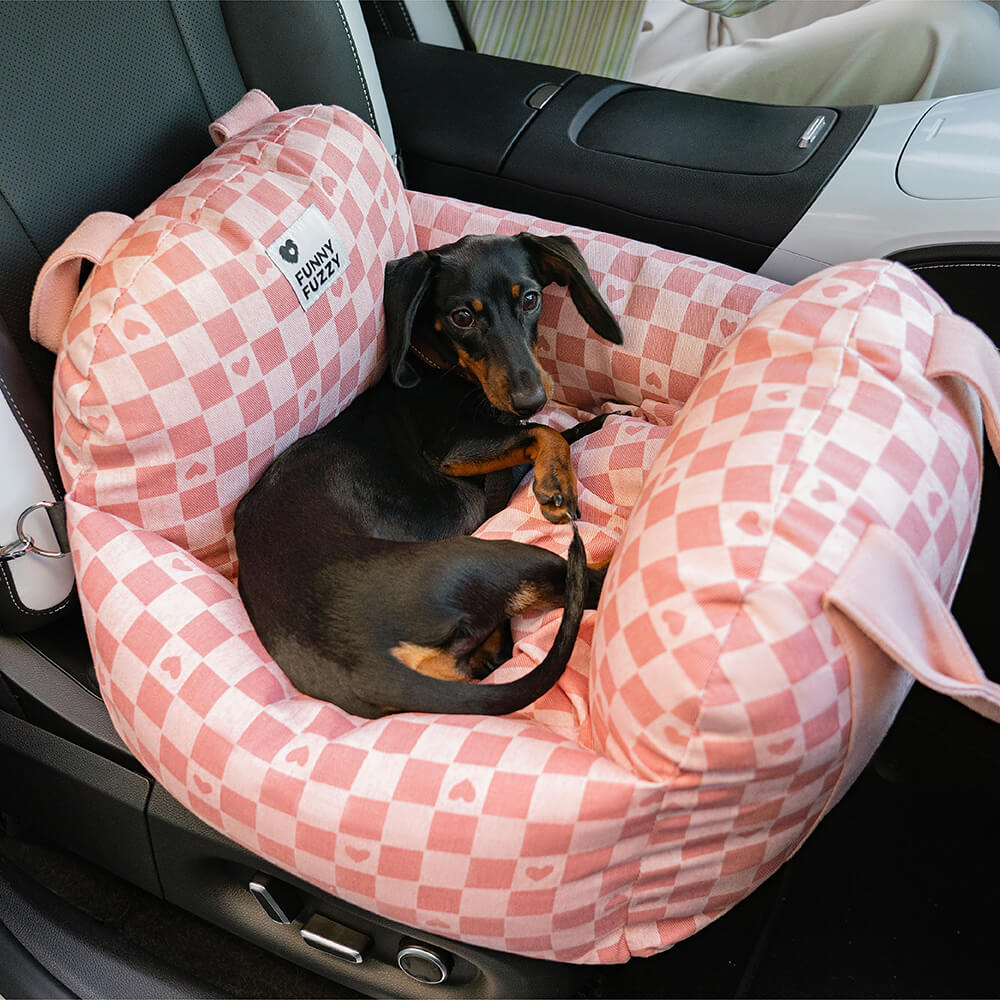 Cama de assento de carro para cachorro e cachorrinho de segurança para viagens - Primeira classe