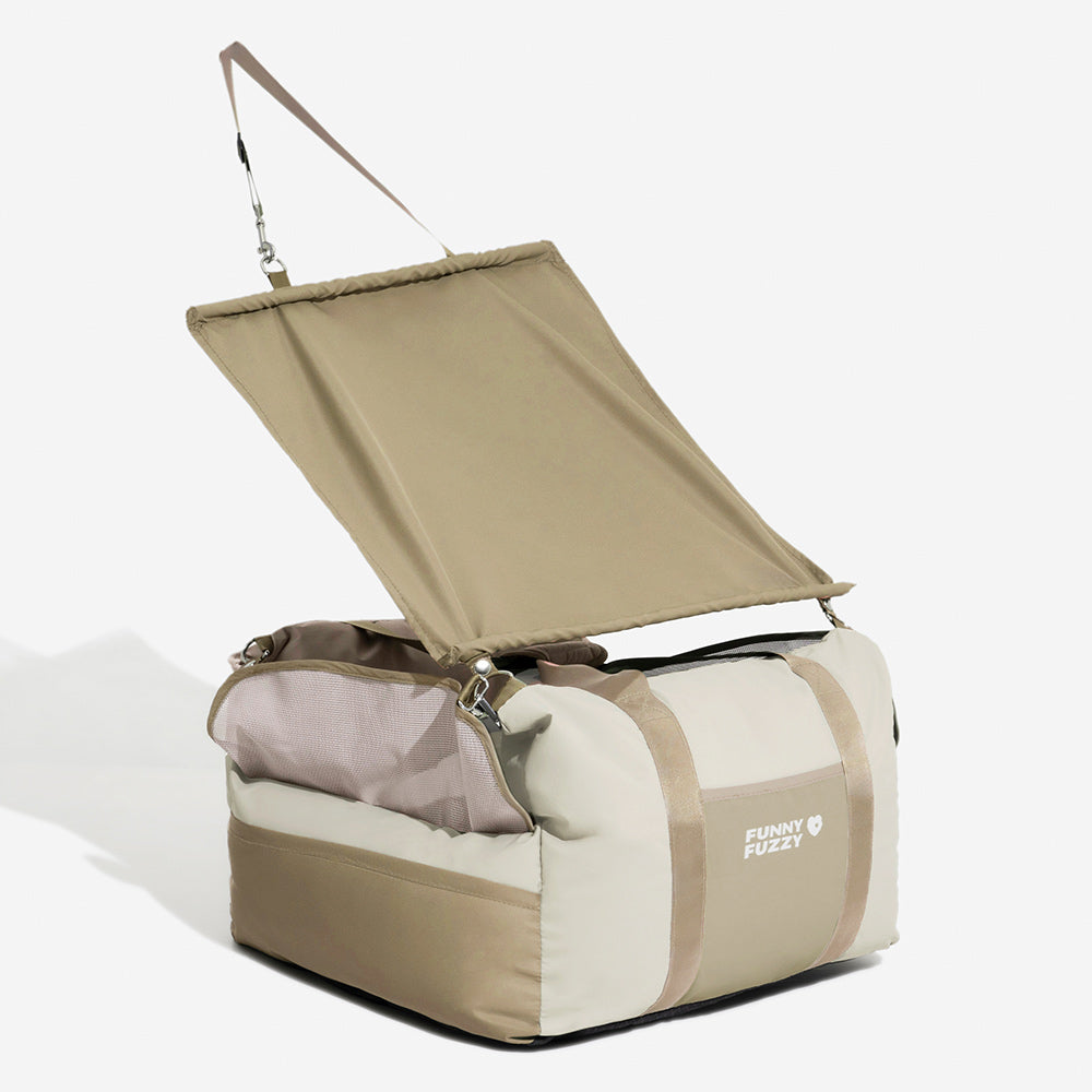 Dog Car Seat Sunshade - Pup Rover Waterproof Breathable Sun Safety Protection Dog Booster Car Seat