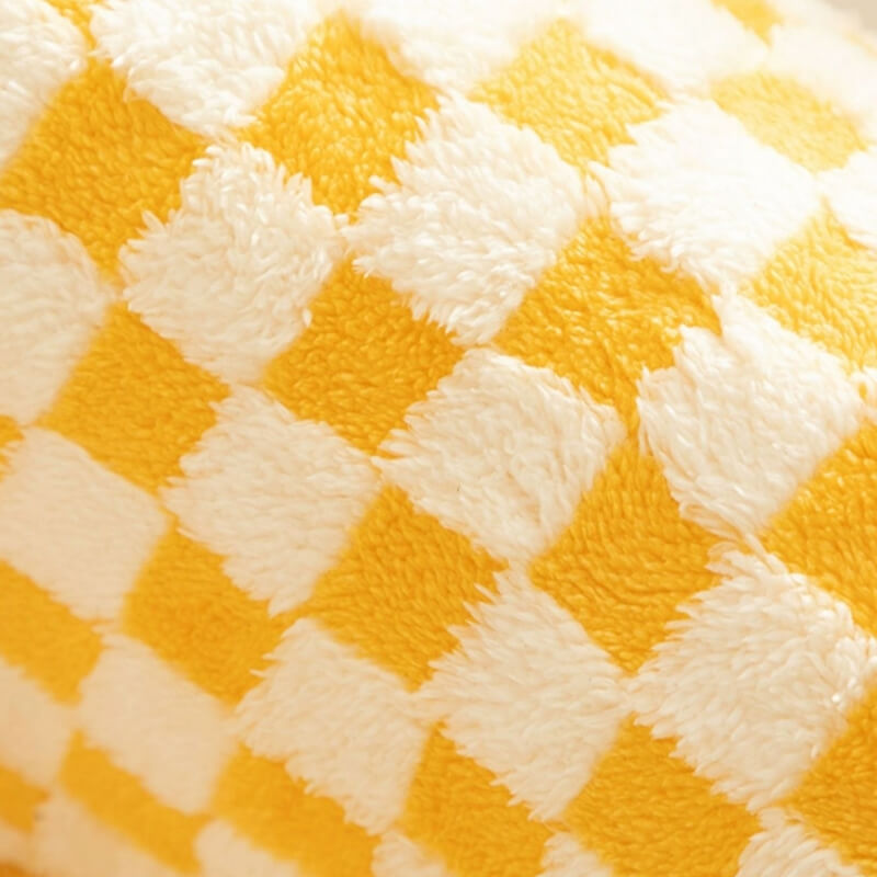 Cama de túnel de gato a cuadros a cuadros de pelaje de pelaje de plush graciosos 2-en-1