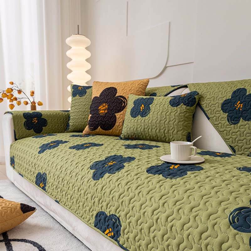 Caramelo MacChiato Algodón Cubierta de sofá sin deslizamiento