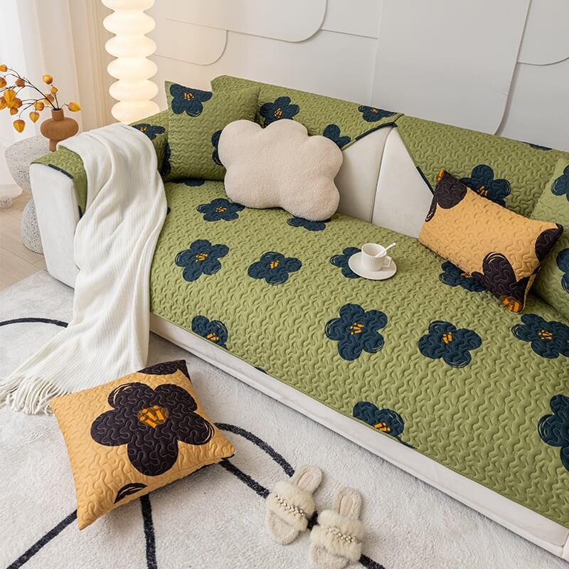 Caramelo MacChiato Algodón Cubierta de sofá sin deslizamiento