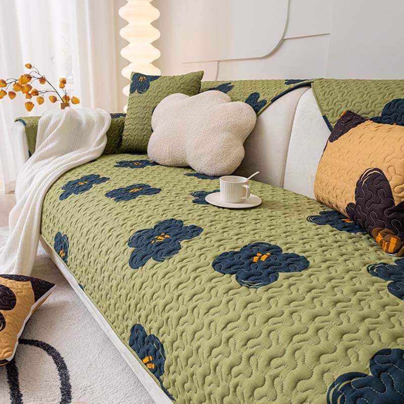 Caramelo MacChiato Algodón Cubierta de sofá sin deslizamiento