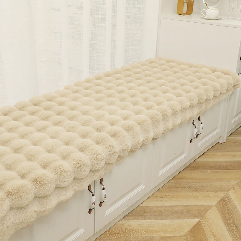 Gemütlicher, einfarbiger, rutschfester Plüsch-Couchbezug