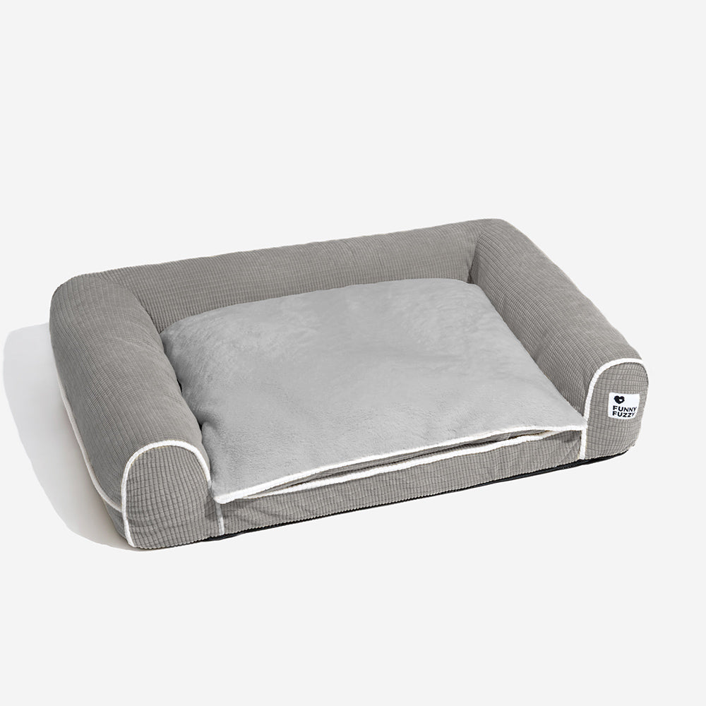 Sofá-cama ortopédico de flanela de dupla camada para cães Deluxe