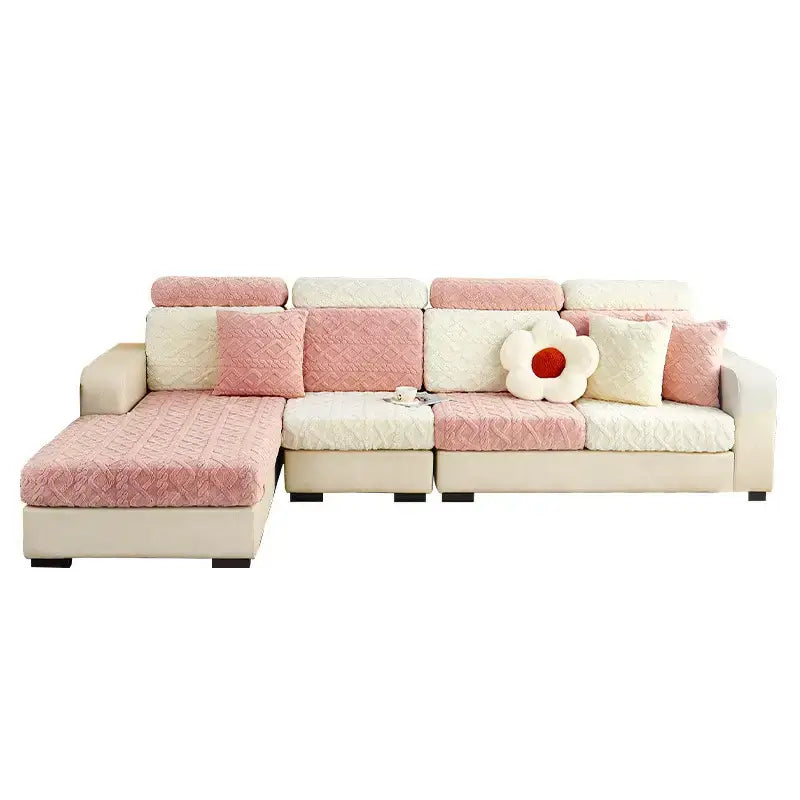 Cubierta de sofá de estiramiento de vellón suave de envoltura completa