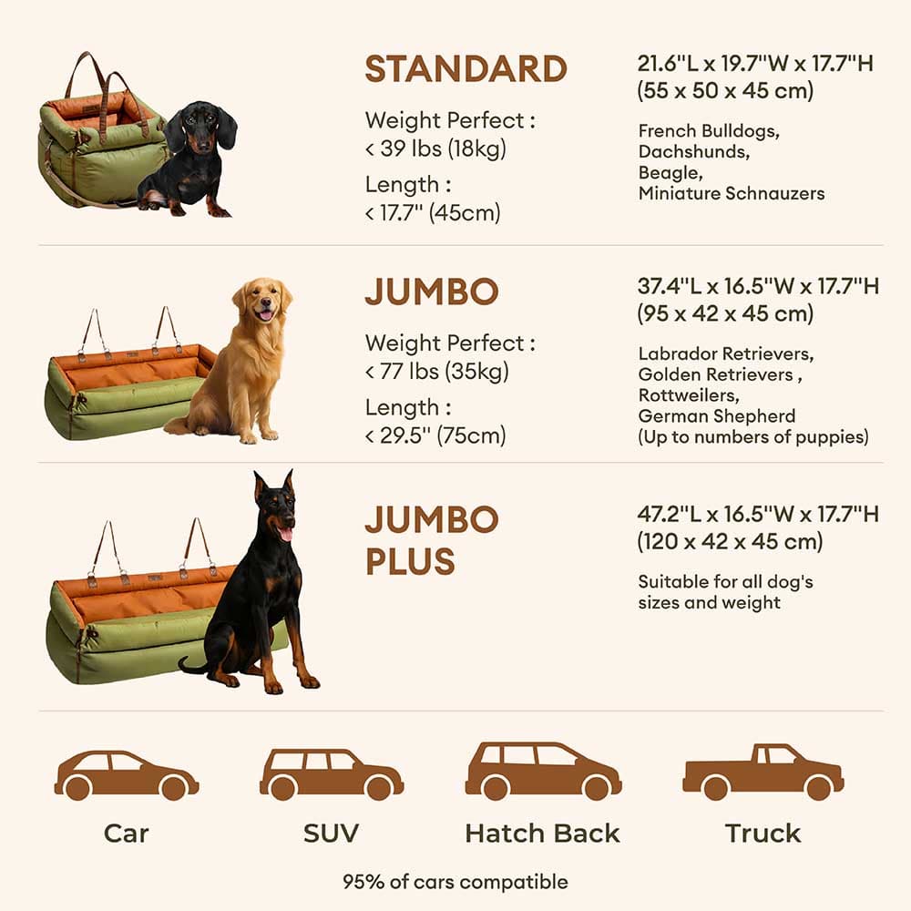 Deluxe-Autositz-Sitzerhöhung für Hunde aus Kunstleder – Urban Voyager