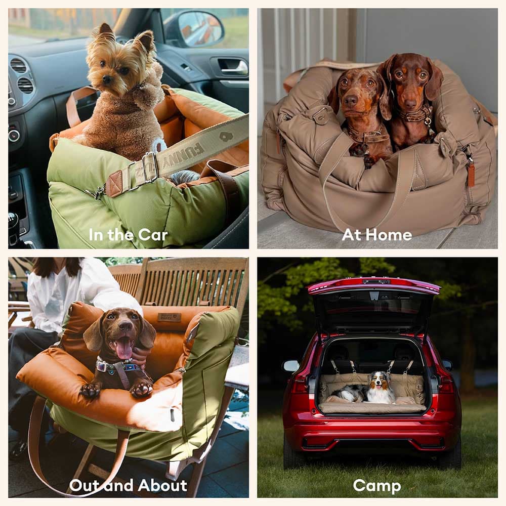 Deluxe-Autositz-Sitzerhöhung für Hunde aus Kunstleder – Urban Voyager