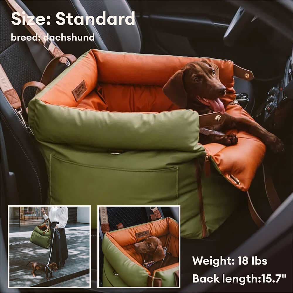 Deluxe-Autositz-Sitzerhöhung für Hunde aus Kunstleder – Urban Voyager