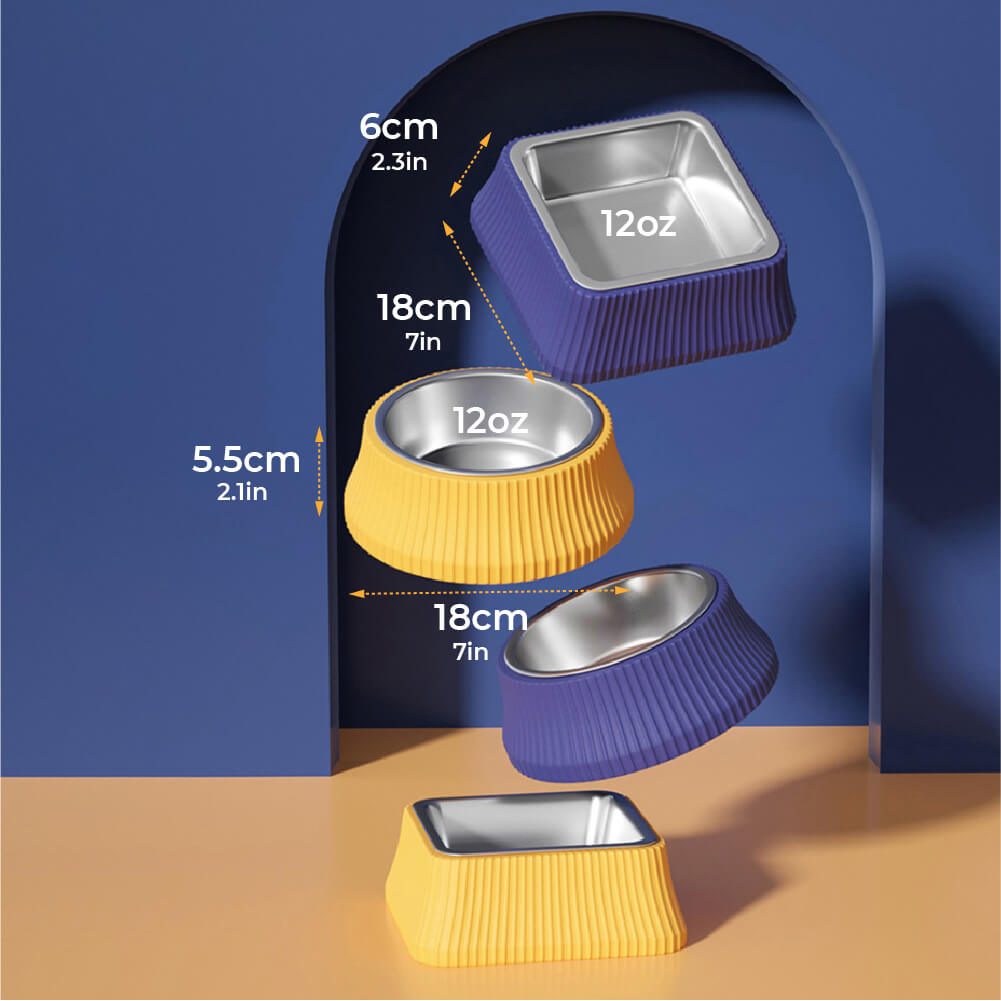 Dog Bowl - Roman Columns - FUNNYFUZZY