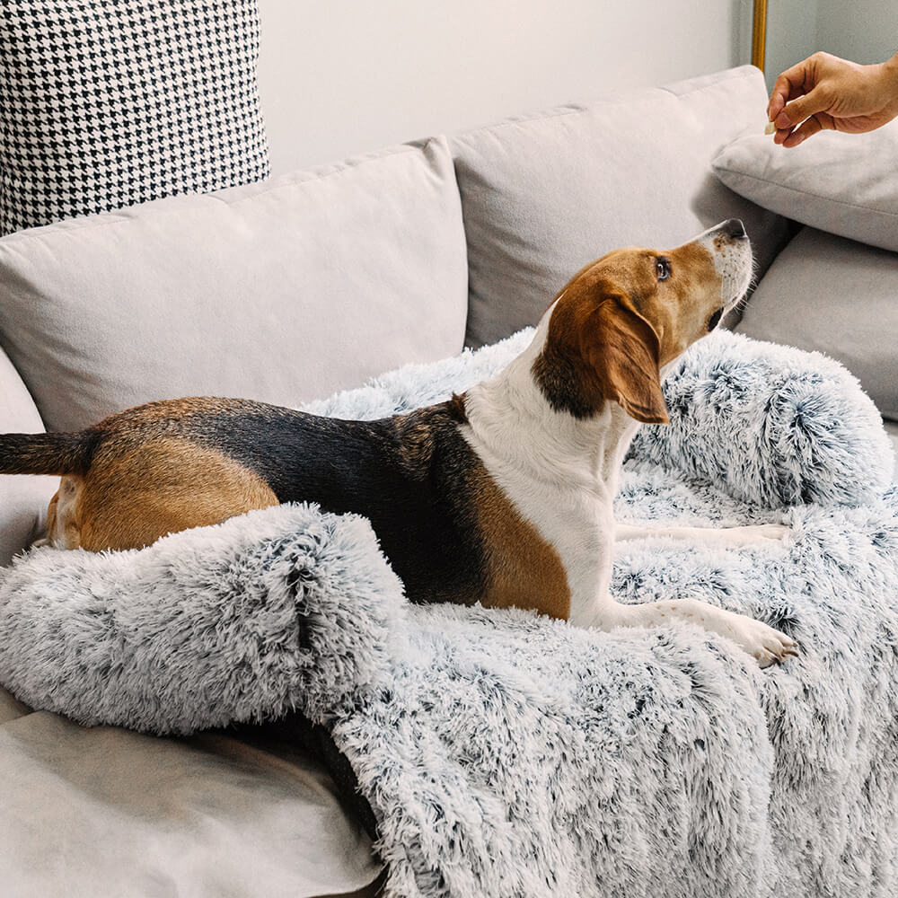 Cama Protetora de Móveis Calmante para Cachorro - Encosto Fuzzy