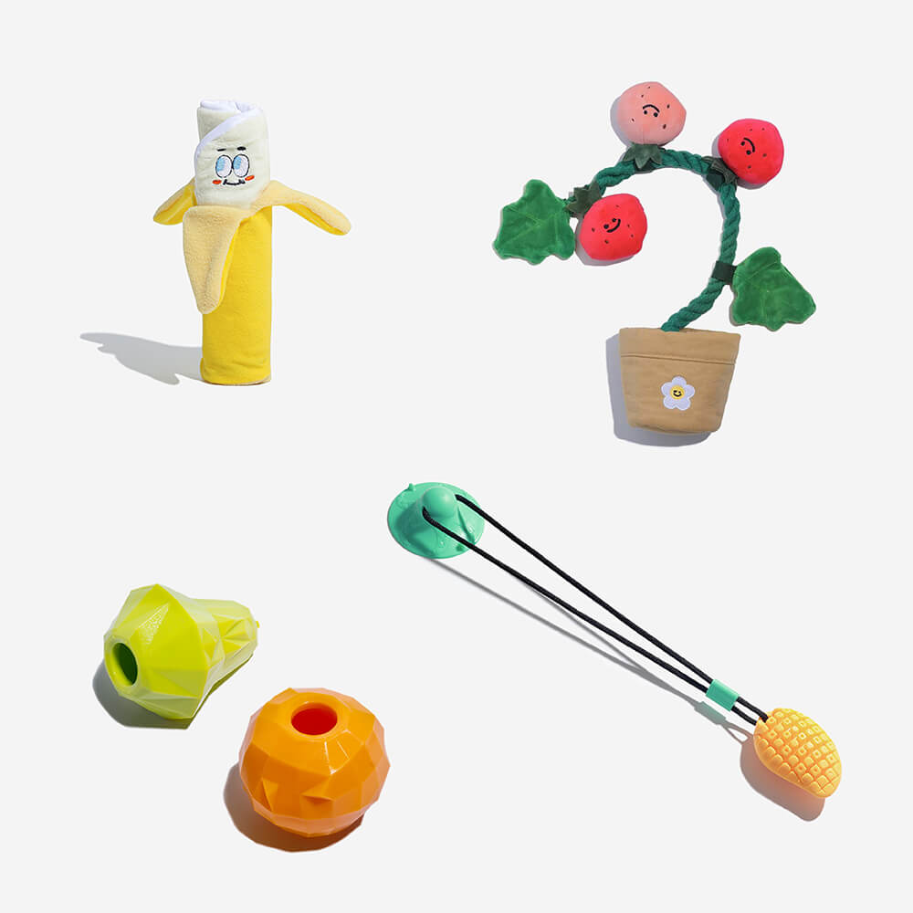 Juego de canasta de regalo de juguete para perros | Squeaky Chew Plush Tratas de lanzamiento de juguetes interactivos
