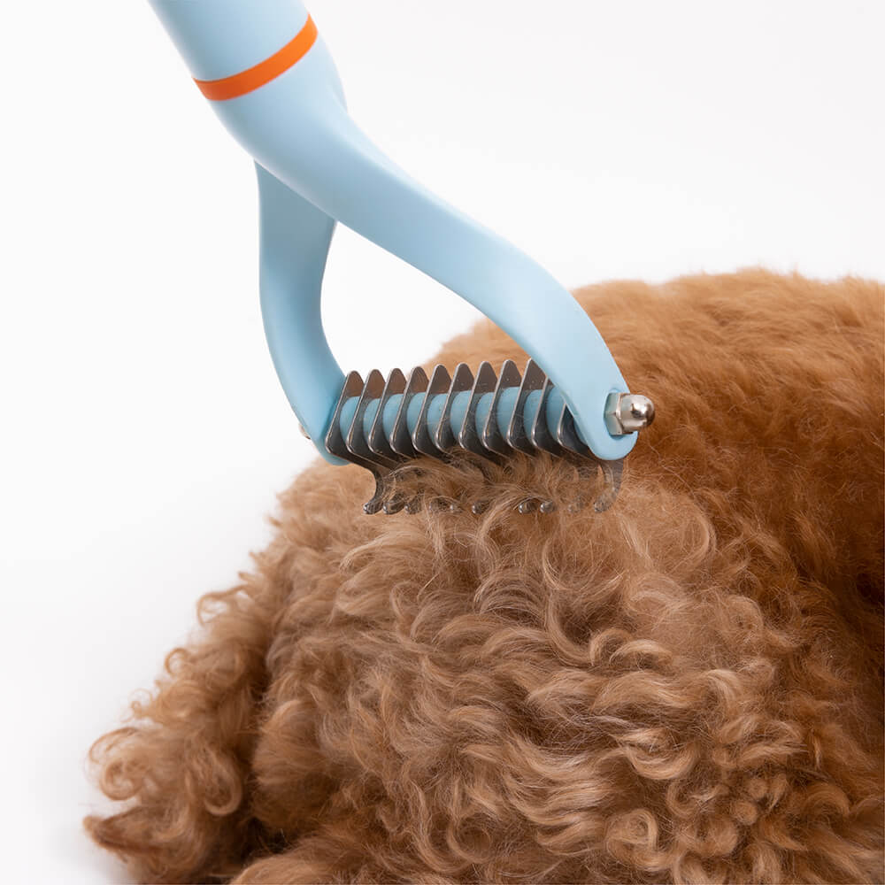 Rake de peine de dematición seguro para mascotas - cuchillas de doble cara